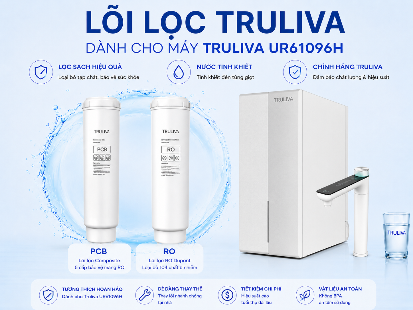 Lõi lọc Truliva cho máy Truliva UR61096H( PCB, RO)
