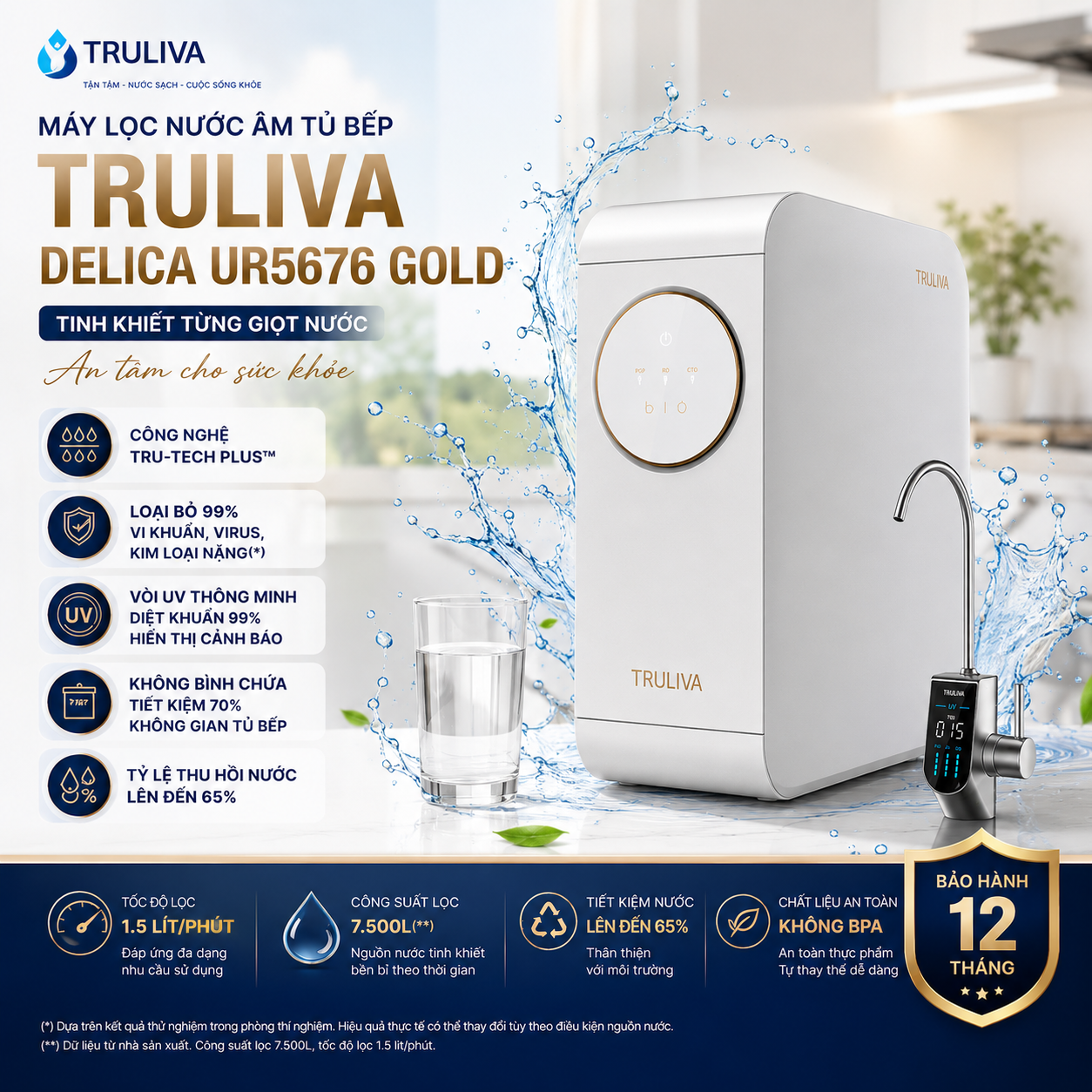 Máy Lọc Nước Âm Tủ Bếp Truliva UR5676 - Hình ảnh 2