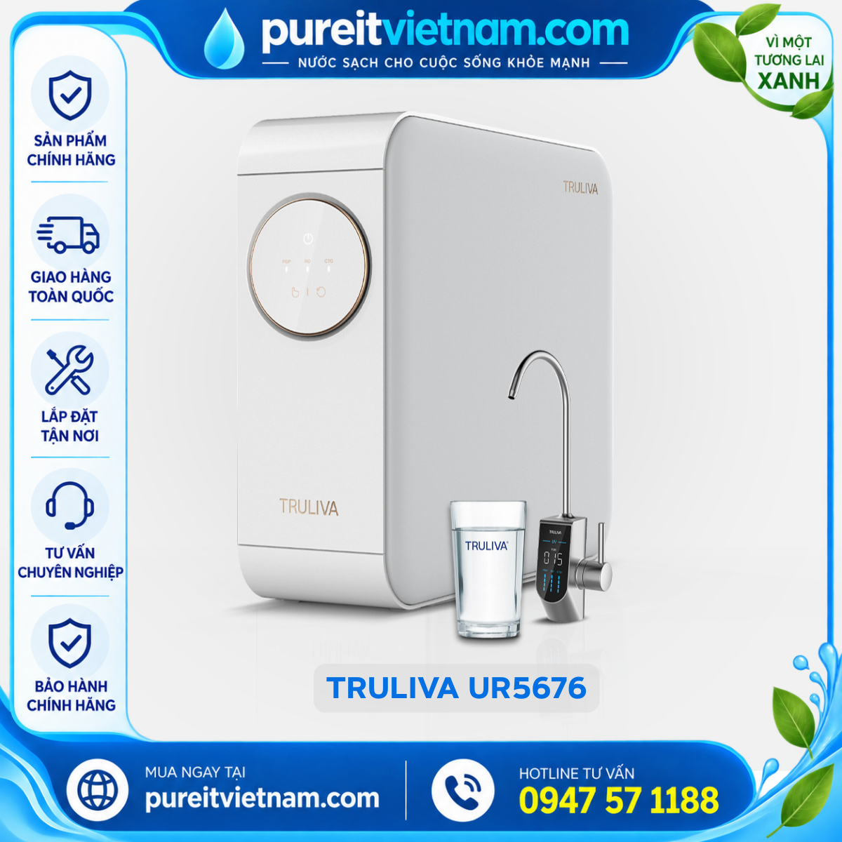 Máy Lọc Nước Âm Tủ Bếp Truliva UR5676 - Hình ảnh 1