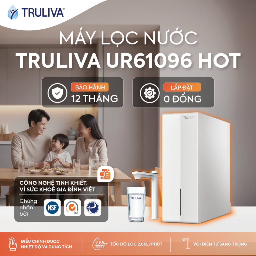 Máy Lọc Nước Nóng Âm Tủ Bếp Truliva UR61096H - Hình ảnh 2